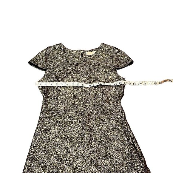 Michael Kors Gold Foil Cap Sleeve Flounce Cocktail Dress, Size M, NWT - Picture 11 of 12